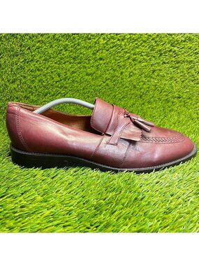 Harrison Gill Pluto Mens Size 12EE Burgundy Leather Tassel Wingtip Loafer Shoes